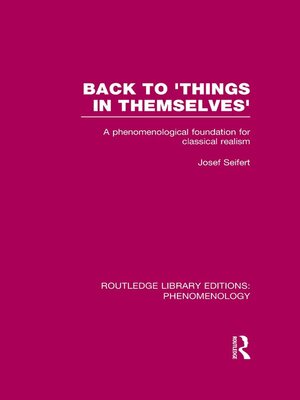 cover image of Back to 'Things in Themselves'